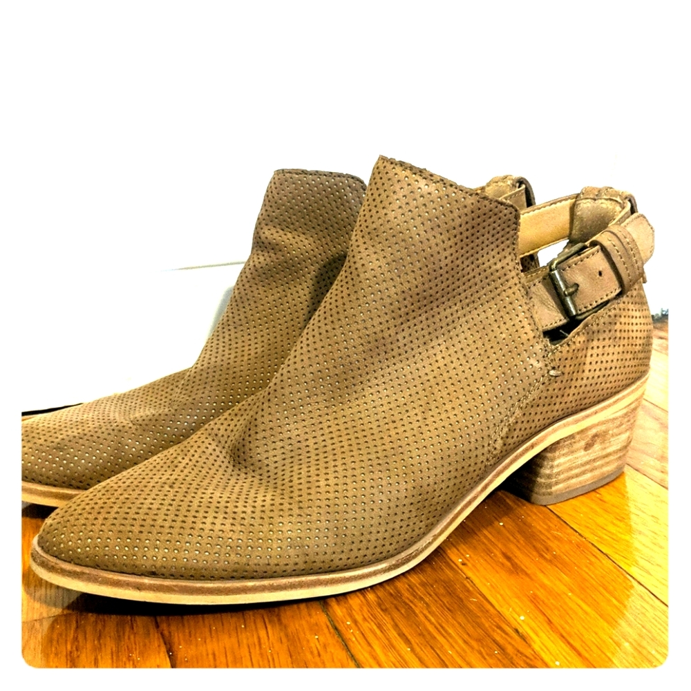Dolce Vita brown perforated ankle booties